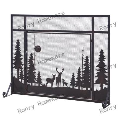 China Visual buffering Hot Selling Indoor Home Fireplace Sets & Accessories Outdoor Metal Single Panel Backyard Fireplace Screen for sale