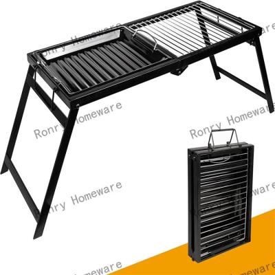 China Easily Assembled america campfre barbecue campfre bushcraft grill Portable folding baking sheet Outdoor camping grill for sale