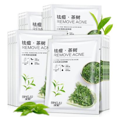 China Soothing Moisturizer Private Label Anti-Acne Tea Tree Face Sheet Mask For Acne-prone Dehydrated Inflamed Skin for sale