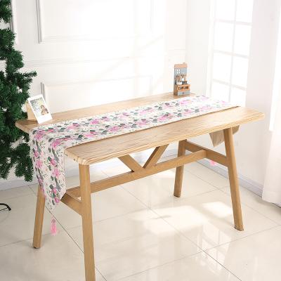 China High Quality Stripe Damask Table Runner With Tassel Jacquard Table Runner Dining Room Decoration Table Runner for sale