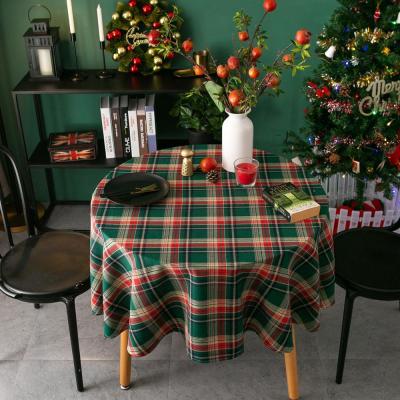 China Wholesale Rectangular Jacquard Christmas Tablecloth Table American Checked Tablecloth Tea Table Cover for sale