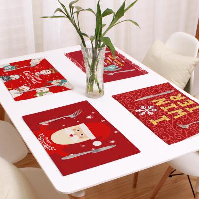 China Canvas Table Mat Christmas Home/Hotel Decoration Xmas Mat Place Tree Wholesale Pattern Christmas Party for sale