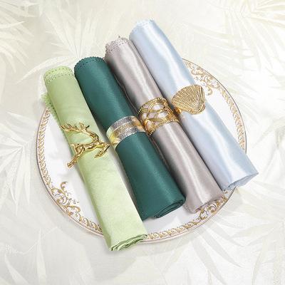 China Silky Cheap Restaurant Dinner Plain Color 100% Polyester Christmas Tablecloth Napkin for sale