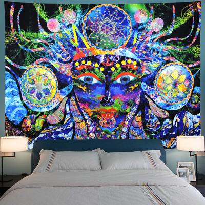 China Colorful Art Decor Psychedelic Pattern Background Fabric Furniture Decoration Tapestry for sale