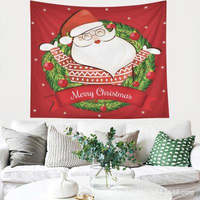 China Plain Free Customized Your Design High Quality Red Santa Claus Tapestry Fast Delivery for sale