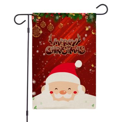 China 2021new Hotel and Resort Style Merry Christmas Garden Flag Santa Claus Double Sided Canvas for sale