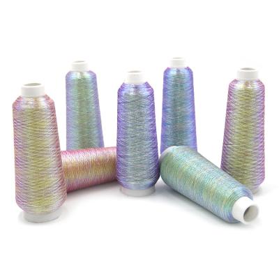 China Hot Selling Anti-UV Chinese Cheap Rainbow Sparkle Metallic Yarn for sale