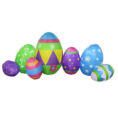 China Inflatable Happy Party Decoration 7 Easter Decoratoion Airblown Egg Holiday Inflatable Colorful Egg for sale