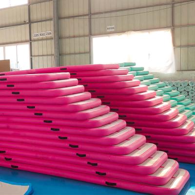 China High Quality and Best Price Eco-friendly Brushed Gym Mat Sports Inflatable Fitness Somersault Inflatable Mat for sale