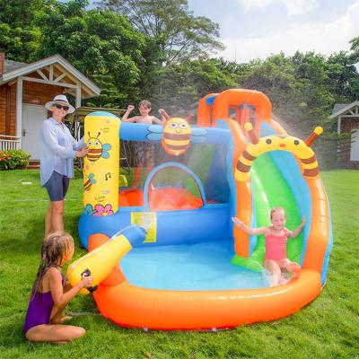 China White PVC Water Slide Commercial Bounce House Bouncy House Slide Castles Inflatable Giant for sale