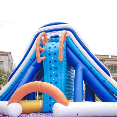 China Customized wholesale colorful inflatable water park 0.6mm pvc tarpaulin commercial pool slide outdoor amusement for sale