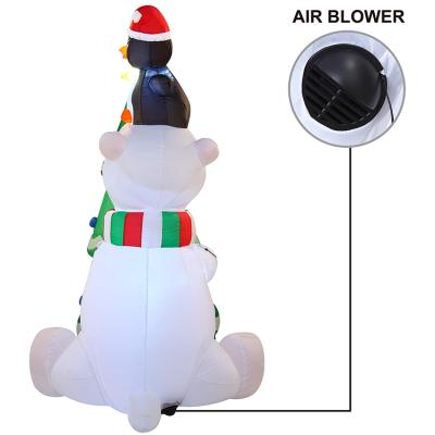 China PVC 2M 3M 4M Christmas Outdoor Inflatable White Bear, Indoor Inflatable Tree For Decoration for sale