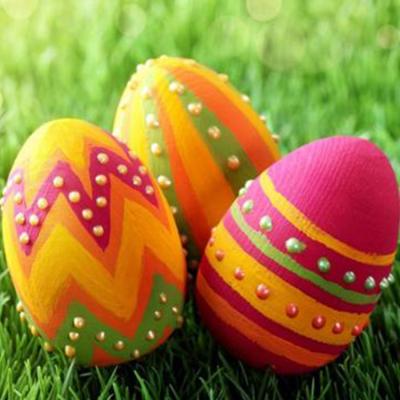 China High Quality Holiday Decoratoion Airblown LED Light Three Inflatable Outdoor Easter Egg For Yard Decoration for sale