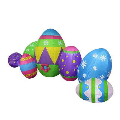 China Outdoor Holiday Decoratoion Hot Sale Polyester Self Inflate Party Cute Colorful Easter Egg For Holiday Decor for sale