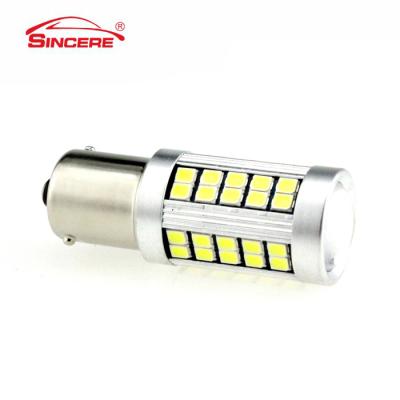 China led stop light S25 1156 BA15S led car light 55SMD 2835 12-24v led stop light led car reverse light for sale