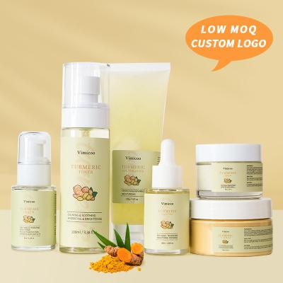 China Beauty Private Label Cosmetics Factory Face Turmeric Herbal Herbal Skin Care Skin Care Set Beauty Private Label Anti Acne Vegan Custom Organic Facial Set for sale