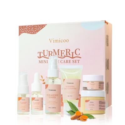 China Anti Aging Private Label Travel Set Hydrating Hydrating Face Cream Travel Turmeric Skin Care Set Anti Aging for sale