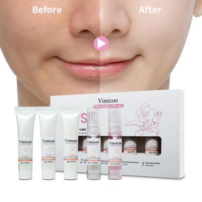 China Anti Aging Private Label MINI Beauty Product Kit Natural Face Care Moisturizer Revitalizer Rose Travel Skin Anti Aging Facial Set for sale