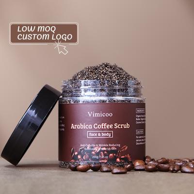 China Exfoliator Customized Skincare Private Logo Bodyscrub Natural Organic Vegan Beauty Exfoliating Arabica Sugar Coffee Scrub for sale