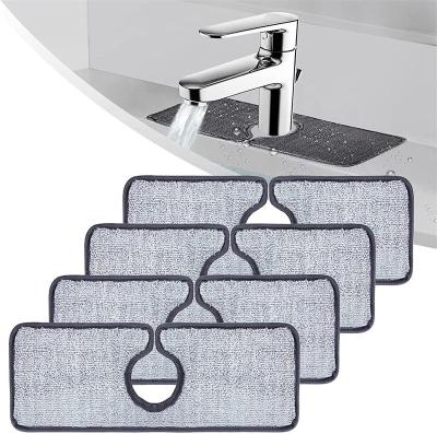 China Sustainable Kitchen Faucet Mat Sink Splash Guard Microfiber Faucet Splash Catcher Behind Counter Sink Bathroom for sale