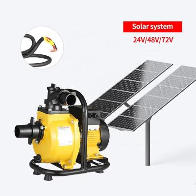 China Irrigation and Agriculture 48v400w1 inch 0.55hp DC self priming pump Large flow high lift solar surface  pump for Agricultural irrigation for sale