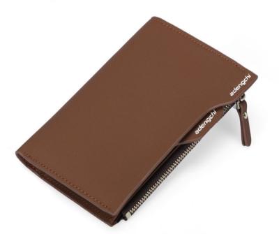 China New PU Fashion RFID Leather Long Zipper Style Men's Casual Bi-fold Wallet For Business for sale