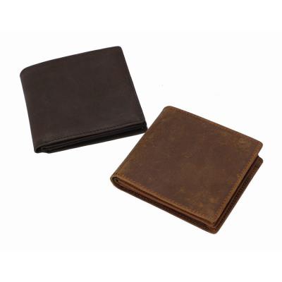 China Wholesale Crazy Horse RFID Whip Wallets Genuine Leather Vintage Men's Slim Wallet for sale