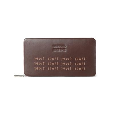 China Genuine Leather Eco - Friendly Rfid Blocking Protect Purse Vintage Print Fashionable Zipper Long Wallet for sale