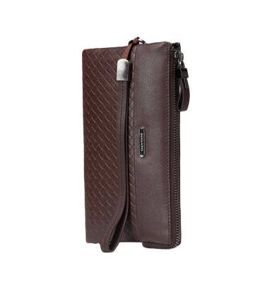 China Long Barrier RFID Purse Retro Business Wallet Carbon Fiber Multifunction Multi-Function Zipper Zipper Purse for sale