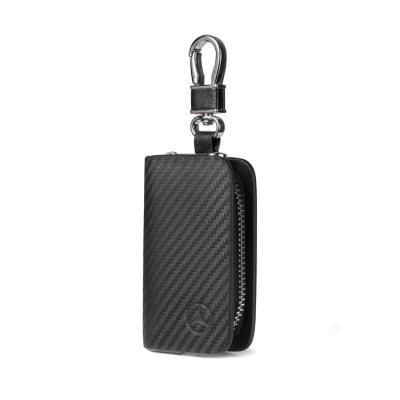 China Custom Made Eco-Friendly Unisex Women's Key Case Zipper Key Holder Car Key Wallet with 6 Hooks Key Chain for sale