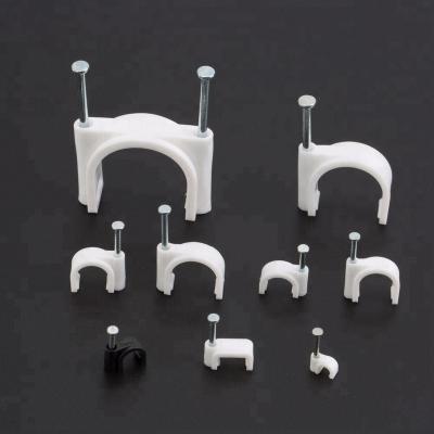 China Plastic Customized Cable Accessories Box Plastic Cable Adhesive Wire Nail Cable Clamp for sale