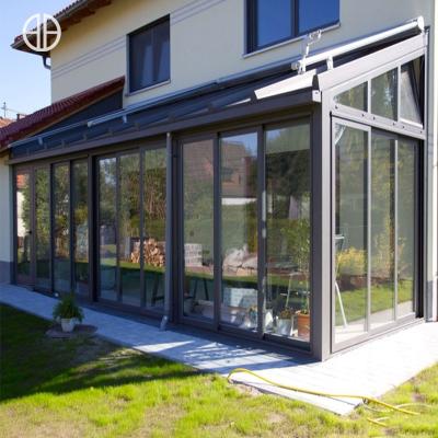 China Good Quality Modern Design Aluminum Profile Sunrooms Foshanguangye Glass Houses Garden Greenhouse for sale