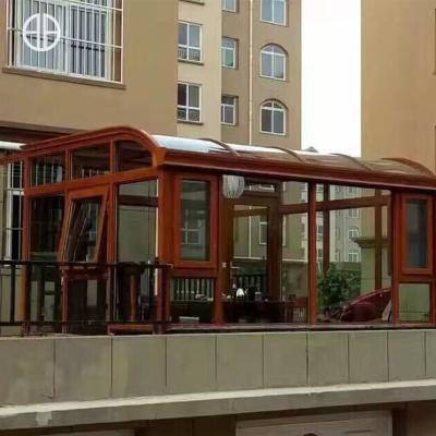 China Modern Custom Aluminum Alloy Prefab Glass Veranda Home Winter Garden Foshanguangye Glass Sunroom For Glass Veranda for sale