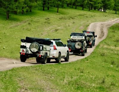 China Steel Steel Camper Trailer 3-5 Person Travel Trailer with Roof Rack for sale