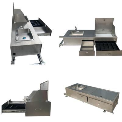 China Trailer Parts Caravan Kitchen Rv Mobile Kitchen Mini Camper Trailer Slide Out Camper Kitchen  camper trailer parts cooking bench for sale