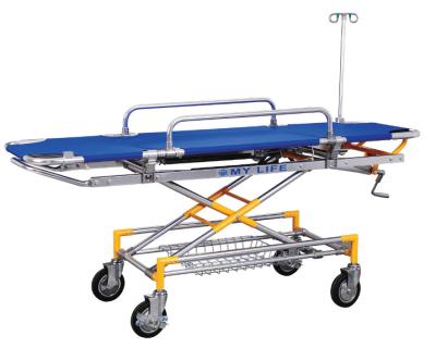 China Emergency Rescue Hospital Bed Trolley Folding Ambulance Stretcher Patient Transfer Trolley For Sale for sale