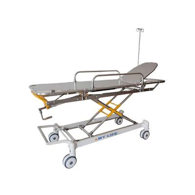 China Adjustable Emergency Rescue Aluminum Alloy Folding Stretcher Stretcher Care Hospital Bed for sale