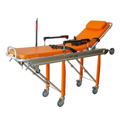 China Ambulance Mortuary Stretcher Aluminum Alloy Automatic Foldable Rescue Rescue Stretcher for sale