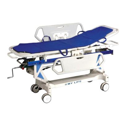 China Emergency Rescue Hospital ABS Manual Crank Patient Transport Stretcher Trolley for sale