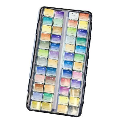 China Hot Sale Factory Professional 48 Solider Watercolor Paint Wide Color Selection Set Multicolor Paints for sale