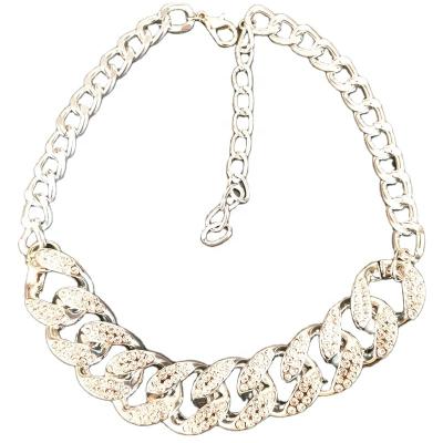 China Fashion Popular Jewelry CCB Diamond Ladies Hiphop Celebrity Chunky Acrylic Aluminum Heavy Chain Necklace for sale