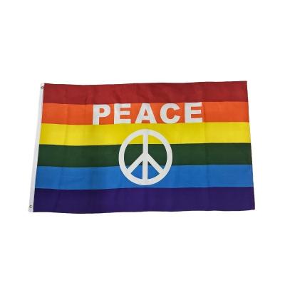 China Beautiful Colorful Customized Rainbow Flag gay flags gay pride 100% polyester custom flag for sale