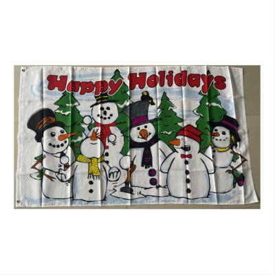 China Healthcare Institutes Bestselling Festival Happy Snowman Flag banners custom advertising beach pole garden flag for sale