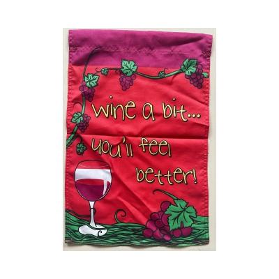 China Beautiful Colorful Customized Red Wine Thanksgiving garden flag holders garden flag national flags courtyard for sale