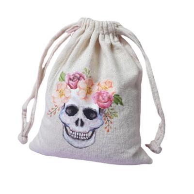 China Custom Organic Muslin Calico Canvas String Bag Cotton Eco - Friendly Small Drawstring Bags for sale