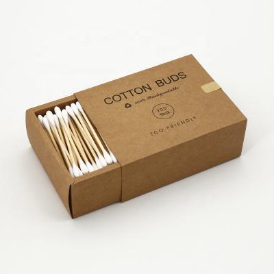 China Factory Ear Cleaning Biodegradable Bamboo Cotton Buds Cotton Swabs Disposable Bamboo Sticks for sale