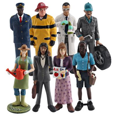 Cina 8 PCS Persone al lavoro Modello giocattolo Fingere professionisti Figurine Figure di carriera Persone dipinte a mano giocattoli in vendita