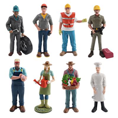 China Pretend Professionals Figurines 8 PCS People at Work Model Toy for Boys Girls Kids for sale