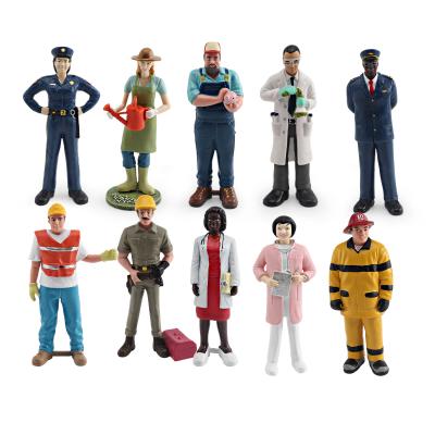 China Pretend Professionals 10 PCS Pretend Career Figures People at Work Model Toy for Boys Girls Kids for sale