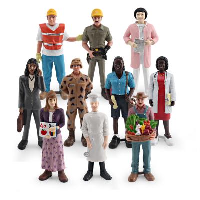 China 10 PCS Pretend Career Figures Pretend Professionals People at Work Model Toy for Boys Girls Kids for sale